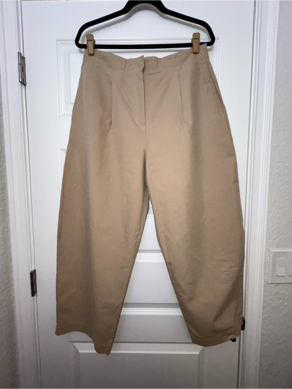 Poetry Barrel Leg Khaki Cotten Blend Pants